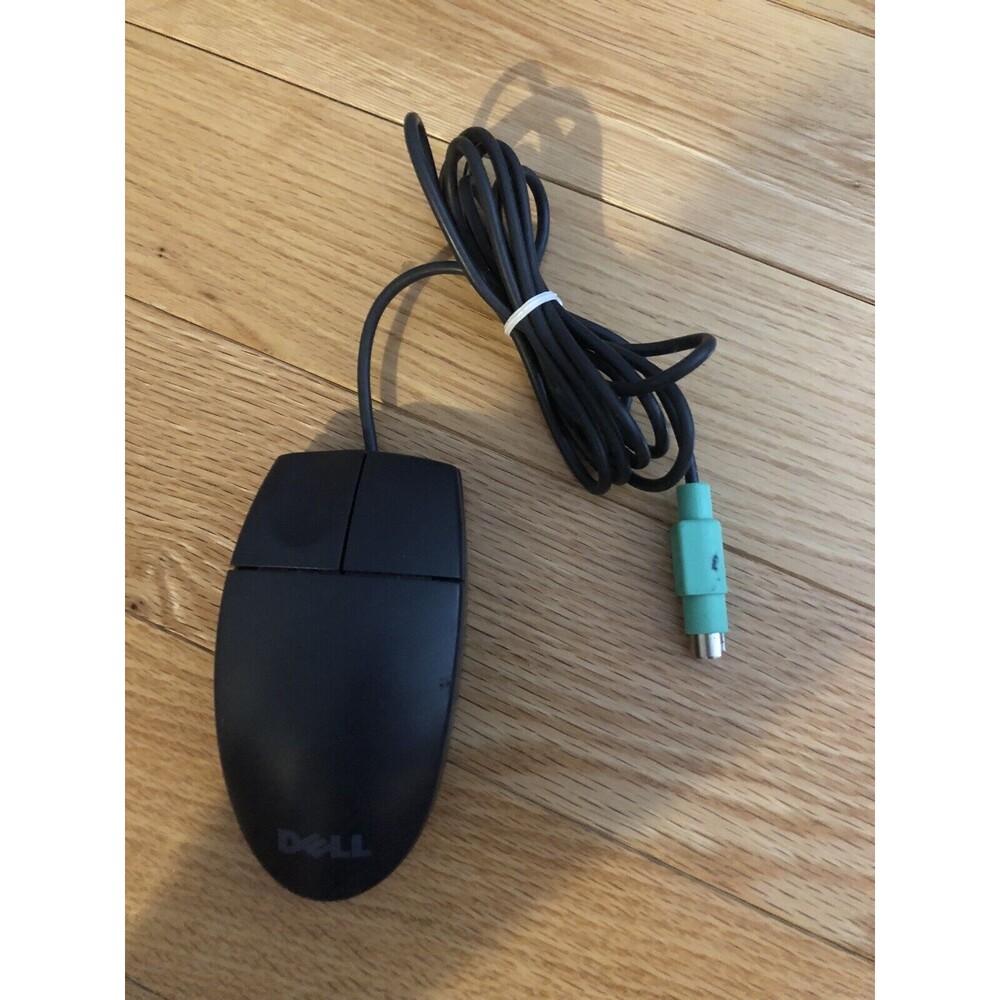 Vintage Dell Logitech Mouse M-S34 2 Button Mechanichal Ball Mouse